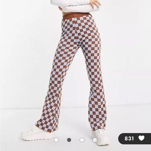 Checkered flare pants
